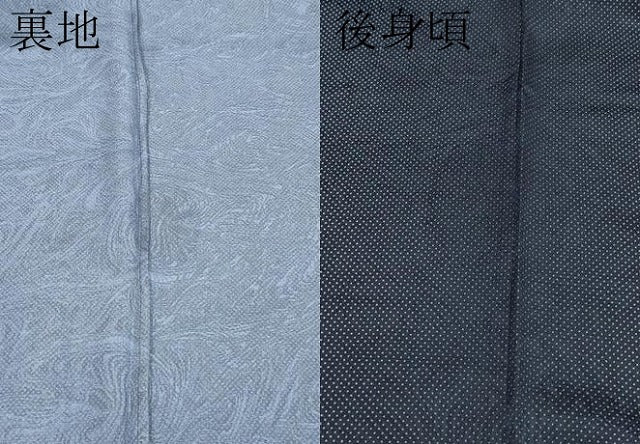 平和屋着物▽極上 江戸小紋 単衣 行儀 墨流し文様 暈し染め 黒地 逸品 CYAA4057s6
