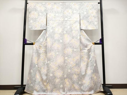 平和屋着物●極上　小紋　絞り　菊唐草文　逸品　CYAA4059s6