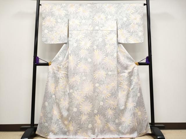 平和屋着物●極上　小紋　絞り　菊唐草文　逸品　CYAA4059s6