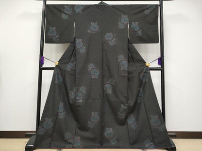 平和屋着物●極上　本場大島紬　9マルキ　地空き　椿　逸品　未使用　CYAA4062s6