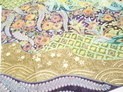 平和屋本店●極上　訪問着　絞り　辻が花　暈し染め　金通し地　逸品　未使用　CYAA4063s6