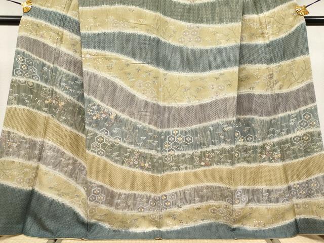 平和屋本店●極上　中国三大刺繍　スワトウ相良刺繍　訪問着　松竹梅　金通し地　さが美扱い　逸品　CYAA5024s6