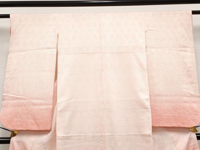 平和屋着物[]極上　七五三　女の子　7歳　祝着　総絞り　珊瑚色地　逸品　CYAA4074s6