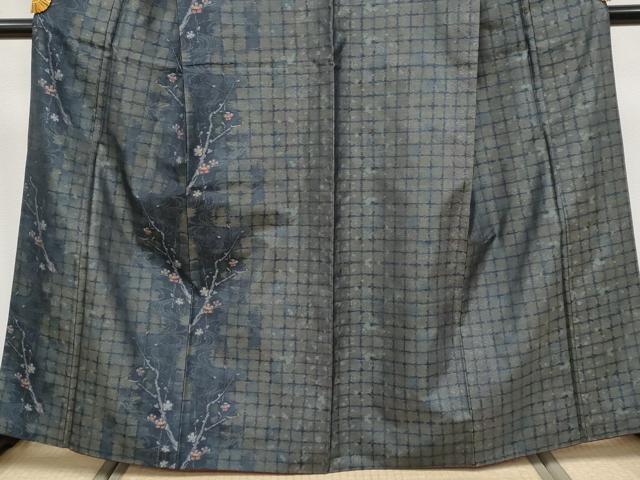 平和屋着物●極上　本場大島紬　訪問着　流水枝梅文　さが美扱い　逸品　CYAA4076s6