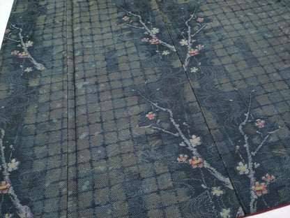 平和屋着物●極上　本場大島紬　訪問着　流水枝梅文　さが美扱い　逸品　CYAA4076s6