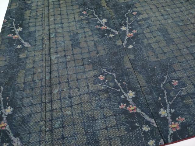 平和屋着物●極上　本場大島紬　訪問着　流水枝梅文　さが美扱い　逸品　CYAA4076s6
