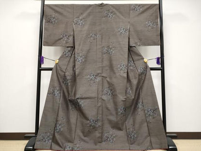平和屋着物●極上　本場大島紬　9マルキ　雲取り枝花文　逸品　CYAA4079s6
