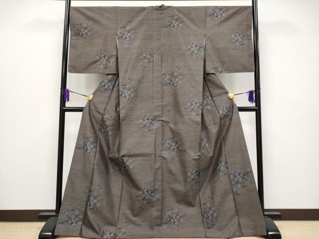 平和屋着物●極上　本場大島紬　9マルキ　雲取り枝花文　逸品　CYAA4079s6