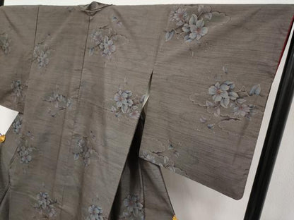 平和屋着物●極上　本場大島紬　9マルキ　雲取り枝花文　逸品　CYAA4079s6