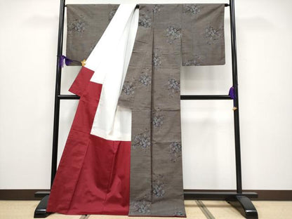 平和屋着物●極上　本場大島紬　9マルキ　雲取り枝花文　逸品　CYAA4079s6