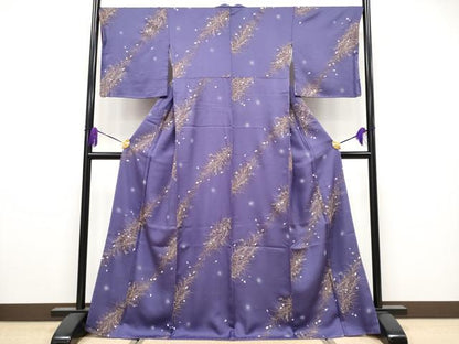平和屋着物●極上　小紋　舞花びら　金彩　蛍暈し　菫色地　逸品　未使用　CYAA4081s6