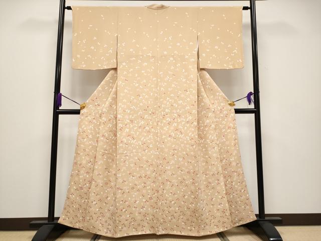 平和屋着物●極上　訪問着　舞桜　鬼しぼ縮緬　淡香色地　逸品　CYAA4083s6