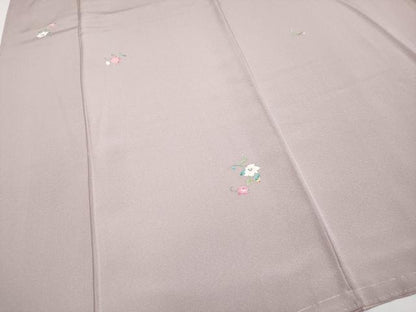 平和屋着物●極上　小紋　舞花文　鴇鼠色地　逸品　未使用　CYAA4084s6
