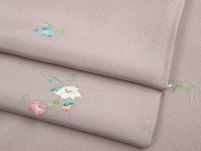 平和屋着物●極上　小紋　舞花文　鴇鼠色地　逸品　未使用　CYAA4084s6
