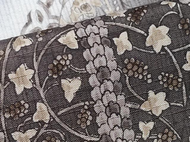 平和屋着物●極上　訪問着　紬地　切嵌花文　やまと誂製　濃紺地　逸品　CYAA4085s6 平和屋着物○極上 訪問着 紬地 切嵌花文 やまと誂製