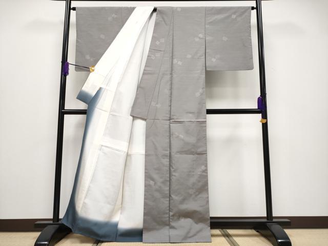 平和屋着物●極上　結城紬　奥順謹製　結衣　源氏香　反端付き　煤色地　ますいわ屋扱い　逸品　CYAA4087s6