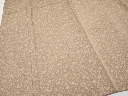 平和屋着物●極上　お召　黄金糸　花唐草文　丁子茶色地　逸品　未使用　CYAA4088s6