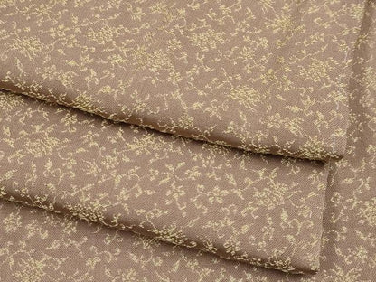 平和屋着物●極上　お召　黄金糸　花唐草文　丁子茶色地　逸品　未使用　CYAA4088s6
