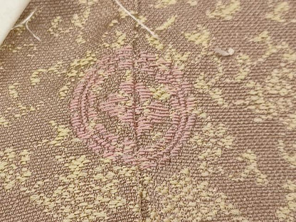 平和屋着物●極上　お召　黄金糸　花唐草文　丁子茶色地　逸品　未使用　CYAA4088s6