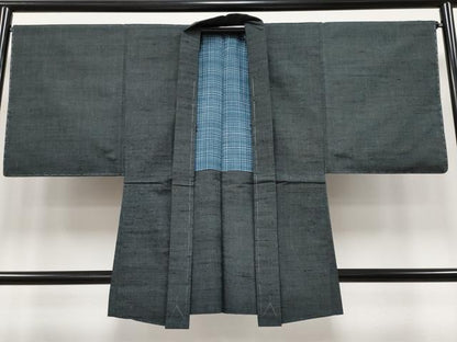 平和屋着物●極上　男性　紬　アンサンブル　色無地　羊羹色地　逸品　未使用　CYAA4092s6