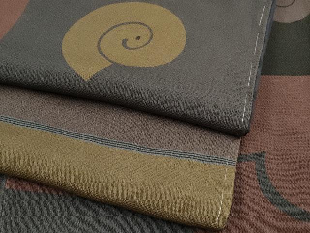 平和屋着物●極上　Maru　Factory　丸山正　小紋　抽象文　鬼しぼ縮緬　逸品　CYAA4096s6
