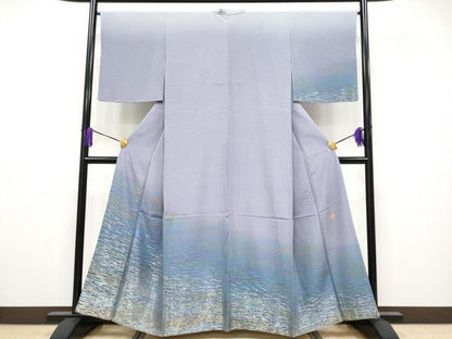 平和屋着物●極上　世界的友禅作家　千地泰弘　訪問着　寿光織　霞文　暈し染め　金銀糸　逸品　CYAA4097s6