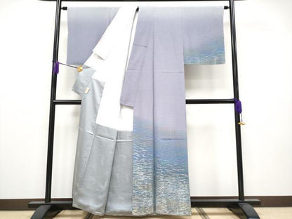 平和屋着物●極上　世界的友禅作家　千地泰弘　訪問着　寿光織　霞文　暈し染め　金銀糸　逸品　CYAA4097s6