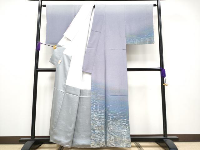平和屋着物●極上　世界的友禅作家　千地泰弘　訪問着　寿光織　霞文　暈し染め　金銀糸　逸品　CYAA4097s6