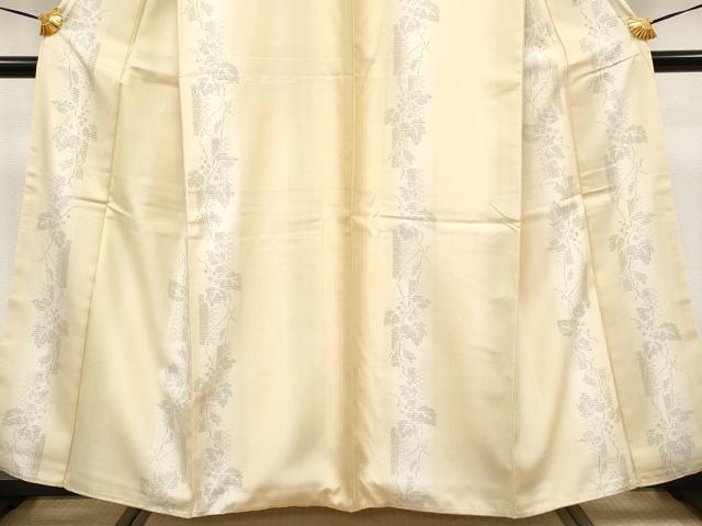 平和屋着物●極上　結城紬　奥順　はたおり娘　80亀甲　葡萄蔦の葉文　ほていや扱い　逸品　CYAA4101s6
