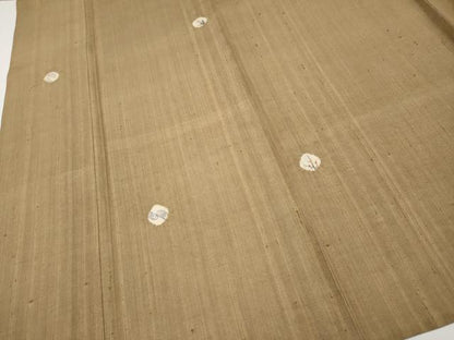 平和屋着物▽極上 赤城紬 単衣 絞り 草花丸文 香染色地 逸品 CYAA4108s6