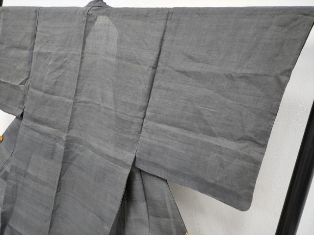 平和屋着物＊極上　夏物　男性　本場小千谷ちぢみ　色無地　藤煤竹色地　麻　逸品　未使用　CYAA4109s6