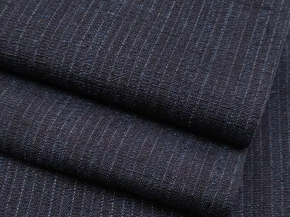 平和屋着物●極上　男性　紬　アンサンブル　縞　濃紺地　逸品　未使用　CYAA4113s6