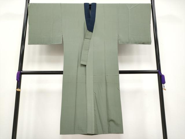 平和屋着物●極上　男性　紬　アンサンブル・長襦袢セット　色無地　藍鉄色地　逸品　CYAA4115s6