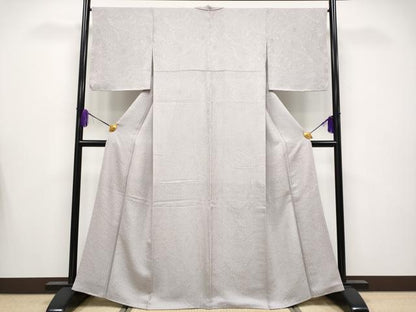 平和屋着物●極上　色無地　辻が花地紋　灰桜色地　逸品　未使用　CYAA4118s6