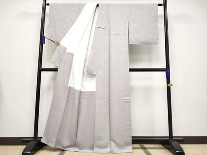 平和屋着物●極上　色無地　辻が花地紋　灰桜色地　逸品　未使用　CYAA4118s6