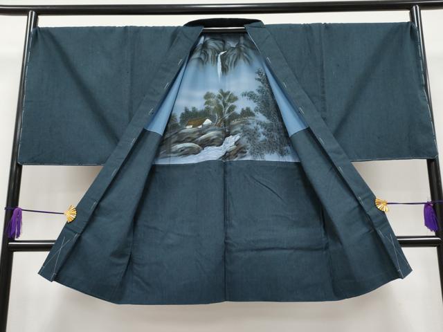 平和屋着物●極上　男性　紬　アンサンブル　キングサイズ　色無地　褐返色地　逸品　未使用　CYAA4123s6