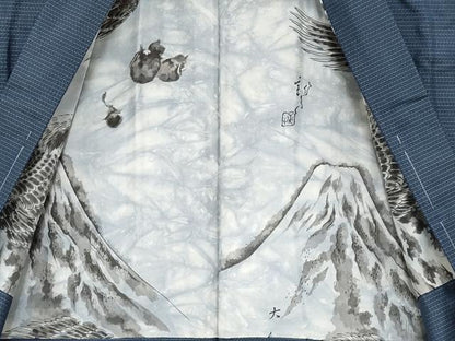 平和屋着物●極上　男性　本場大島紬　アンサンブル・長襦袢セット　キングサイズ　逸品　未使用　CYAA4128s6