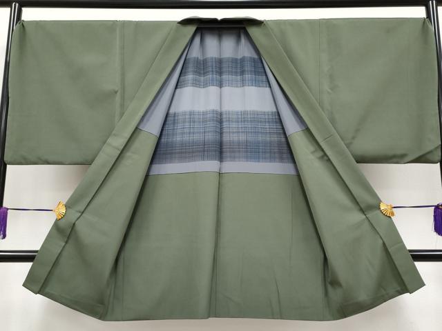 平和屋着物＃極上　男性　長羽織　キングサイズ　色無地　藍媚茶色地　逸品　CYAA4130s6