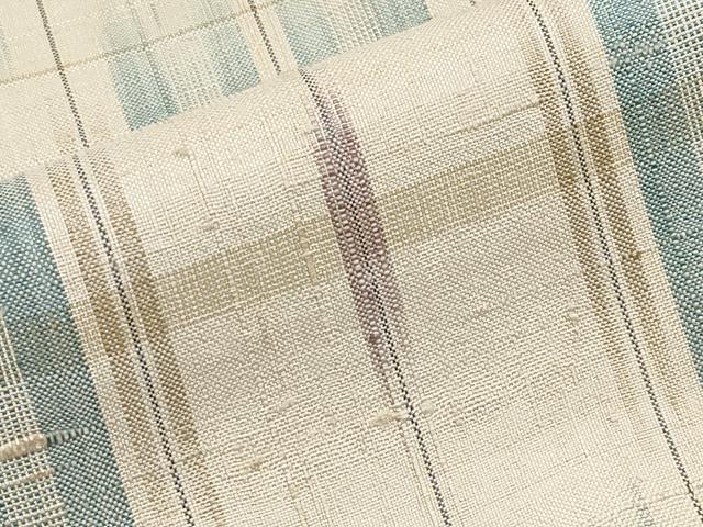 平和屋着物●極上　紬　格子柄　薄香色地　逸品　CYAA4133s6