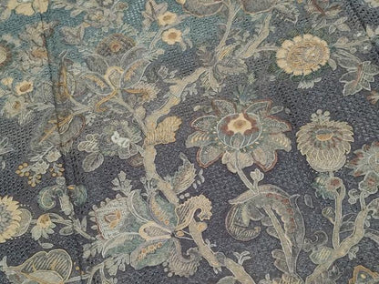平和屋本店●極上　中国三大刺繍　スワトウ刺繍　総刺繍　訪問着　更紗花唐草文　暈し染め　錆鉄御納戸色　さが美扱い　逸品　CYAA4927s6