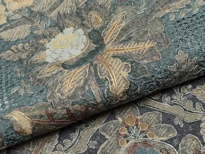 平和屋本店●極上　中国三大刺繍　スワトウ刺繍　総刺繍　訪問着　更紗花唐草文　暈し染め　錆鉄御納戸色　さが美扱い　逸品　CYAA4927s6