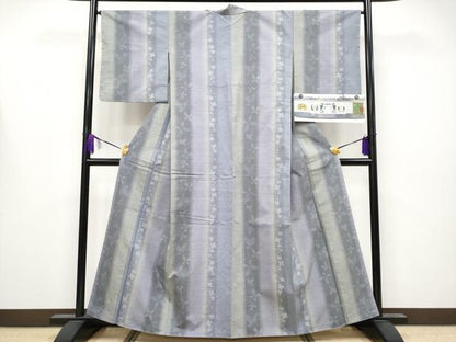 平和屋着物●極上　結城紬　80亀甲　花蝶間道　証紙付き　逸品　未使用　CYAA4137s6