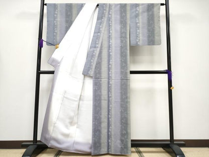 平和屋着物●極上　結城紬　80亀甲　花蝶間道　証紙付き　逸品　未使用　CYAA4137s6