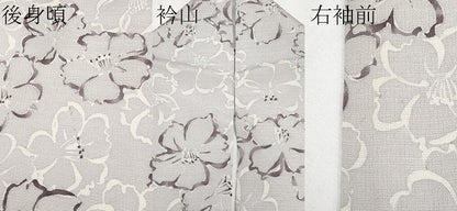 平和屋着物●極上　銀座きしや　小紋　椿　牡丹鼠色　たとう紙付き　逸品　CYAA4138s6