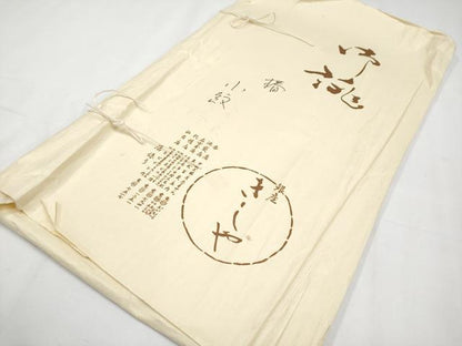 平和屋着物●極上　銀座きしや　小紋　椿　牡丹鼠色　たとう紙付き　逸品　CYAA4138s6
