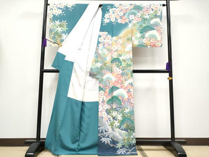 平和屋着物●極上　訪問着　友禅　作家物　松竹梅　暈し染め　逸品　CYAA4147s6