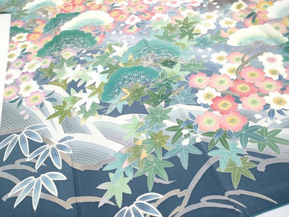 平和屋着物●極上　訪問着　友禅　作家物　松竹梅　暈し染め　逸品　CYAA4147s6