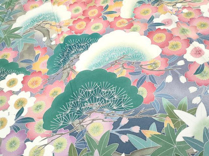 平和屋着物●極上　訪問着　友禅　作家物　松竹梅　暈し染め　逸品　CYAA4147s6