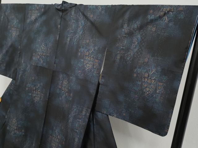 平和屋着物○極上 都喜ヱ門 本場大島紬 9マルキ 泥染め 西洋
