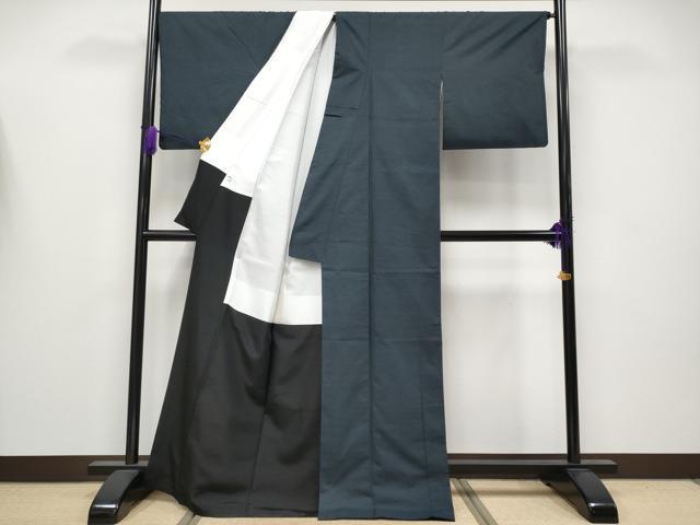 平和屋本店●希少 白泥染の第一人者・絣の魔術師 恵積五郎 本場大島紬 恵大島織物謹製 100亀甲 総詰 海島綿 濃紺地 証紙付 逸品 CYAA4150s6